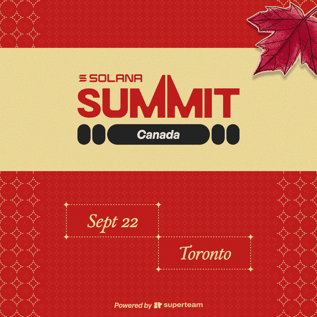 Solana Summit Toronto, Sep 23, 2026